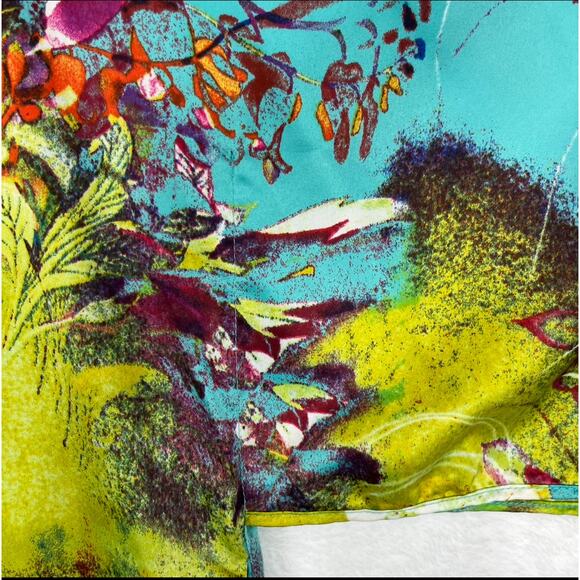 Natori Private Luxuries Blue Awai Charmeuse Kaftan Large Maxi Length‎ Oversized - Picture 14 of 16